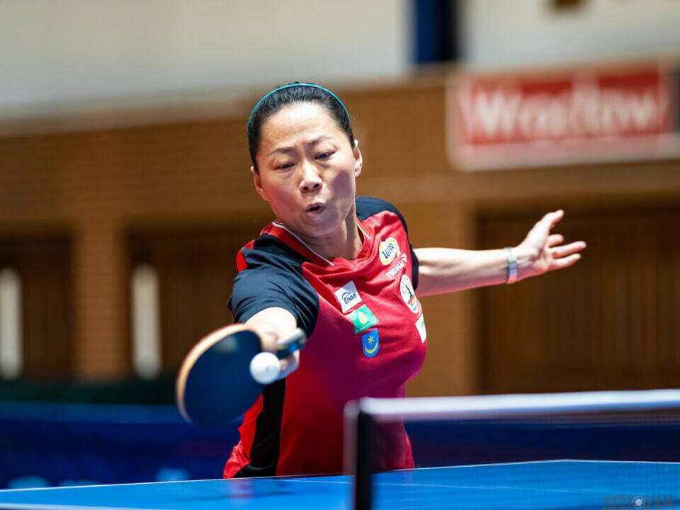 2.5.2023 Wrocław, półfinały ekstraklasa kobiet - tenis stołowy: KU AZS UE Wrocław vs KTS Enea Siarkopol Tanobrzeg; Na zdjęciu: YU FU | fot. Paweł Wala/sport.zuzka.pl