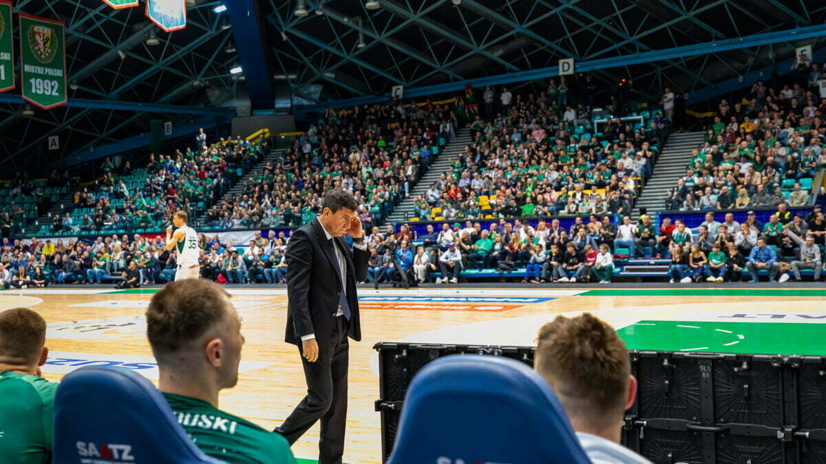 8.5.2023 Wrocław, Ćwierćfinały - 2 mecz Energa Basket Liga: WKS Śląsk Wrocław vs Trefl Sopot; Na zdjęciu:  | fot. Paweł Wala/sport.zuzka.pl