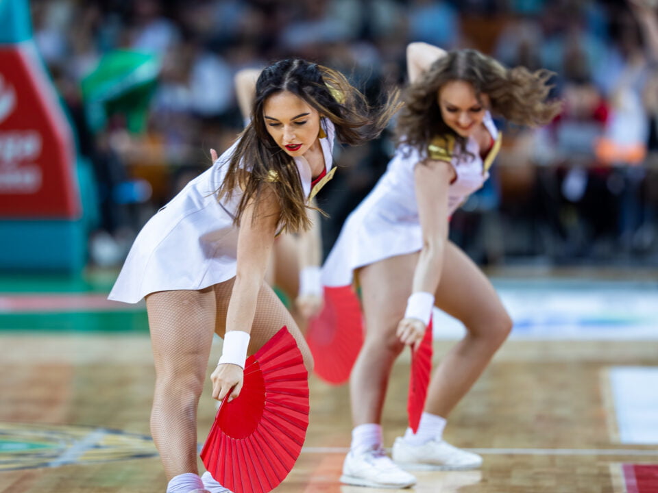 2.6.2023 Wrocław, Występ zespołu Cheerleaders Wrocław na meczu: WKS Śląsk Wrocław vs King Szczecin (Energa Basket Liga) | fot. Paweł Wala/sport.zuzka.pl